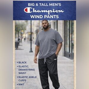 62. NWT Champion Unisex Black Wind Pants
